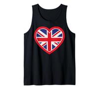 Union Jack Heart, me Encanta el Reino Unido, Reino Unido, Inglaterra, Camiseta sin Mangas