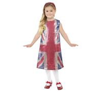 Union Jack Olimpiadas Niña Bandera Gran Bretaña Niños Disfraz Edad 4-12