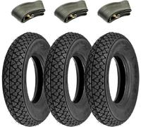 Union - Juego de 3 neumáticos 100/90 - 10 + 3 cámaras de aire para Piaggio Ape Scooter Vespa Vespa Vespone 61L con diseño M I C H E L I N S83