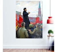 Unión Soviética Revolución Rusa Carteles de propaganda Banderas URSS CCCP Presidente Vladimir Lenin Papel pintado Pintura de pared 96 x 144 CM