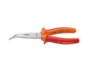 UNIOR 610438 - Alicate con puntas semirredondas boca curva con corte y grip aislado VDE 170 mm serie 512/1VDEBI