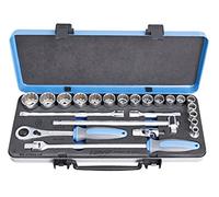 UNIOR 611943 - Juego de vasos y accesorios de 1/2" 12 caras en caja metálica de 3/8 a 1.1/4" serie 190BI12P23IN