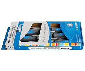 UNIOR 614007 - Juego de 5 destornilladores planos y Phillips TBI con hexágono en caja de cartón serie 600CS5TBI