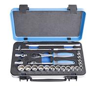 UNIOR 617117 - Juego de 24 llaves de vaso de 3/8" en caja metálica de 6 a 22 mm serie 239A12P24