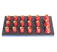 UNIOR 621790 - Juego de 18 vasos 1/2" aislados VDE en bandeja SOS serie 964VDE5