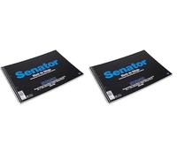 Unipapel 37002410. Bloc de Dibujo Microperforado Senator con Recuadro y 2 Taladros, Tamaño Folio Prologando, 150 Gramos, Papel Ahuesado, Encolado en Masa, ACID FREE, Certificado FSC (Paquete de 2)