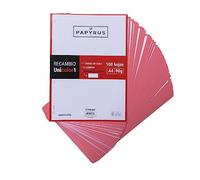 Unipapel 53392251. Recambios 100 Hojas A4, Cuadrículadas 5x5, Banda Color Rojo, PaperClas90g, Papyrus - Unicolor 1