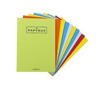 Unipapel 98420799. Pack de 10 Libretas Grapadas A4, 48 Hojas Pautadas 3,5mm, 90 Gramos, Tapa Gofrada, Unipapyrus 13, Colores Surtidos Aleatorios