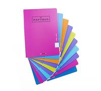 Unipapel 98421699. Pack 10 Libretas A4, 48 Hojas Lisas con Margen, Tapa Polipropileno, Papyrus 12, Colores Surtidos Aleatorios