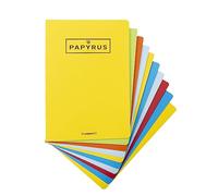 Unipapel 98430899. Pack de 10 Libretas Grapadas A5+, 48 Hojas Pautadas 2,5mm, 90 Gramos, Tapa Gofrada, Unipapyrus 13, Colores Surtidos Aleatorios