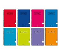 Unipapel 98440097. Pack de 10 Cuadernos Tapa Blanda Papyrus 01- Uniclasic, Tamaño Folio, Pauta 3,5mm, 80 Hojas, 90 Gramos, Colores Surtidos