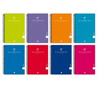 Unipapel 98440194. Pack de 10 Cuadernos Guerrero 01-Uniclasic Tapa Cartón Estucado, Tamaño Folio, Milimetrado, 80 Hojas, 90 Gramos, Colores Surtidos