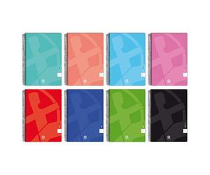 Unipapel 98440295. Pack de 10 Cuadernos en Espiral, Hojas Lisas, Tapa Blanda Centauro 01 -Uniclasic, Tamaño Folio, 80 Hojas, 60 Gramos, Colores Surtidos Aleatorios