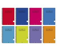 Unipapel 98450099. Pack de 10 Cuadernos Cuadrícula 4x4mm, Tamaño Cuarto, Papyrus 01- Uniclasic, Tamaño Folio, 80 Hojas, 90 Gramos, Colores Surtidos Aleatorios