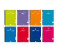 Unipapel 98450197. Pack de 10 Cuadernos, Tamaño Cuarto, Pauta 3,5cm, 90 Gramos, Guerrero 01-Uniclasic, Tapas Cartón Estucado, Colores Surtidos Aleatorios