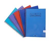 Unipapel 98453099. Pack de 5 Cuadernos con Espiral, Tamaño Cuarto, 80 Hojas Cuadrícula 4mm, 90 Gramos, Colores Surtidos Aleatorios, Papyrus 04 - Uniclasic