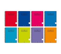 Unipapel 98462193. Pack de 5 Cuadernos con 120 Hojas Microperforadas, 5 Bandas Color, A4+, 90 Gramos, Tapas Polipropileno, Papyrus 08 Unicolor 5