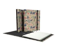 Unipapel - Archivador 4 Anillas Ecológico A4, Incluye Planificardor y Recambio 100 Hojas Recicladas 90g, Cuadriculadas 5x5, Bandas de Color, Uninature Design Alaska, FSC Recycled 100%, Carpebook