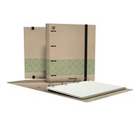 Unipapel - Carpeta 4 Anillas Ecológica A4, Incluye Recambio 100 Hojas Recicladas 90g, Cuadrículas 5x5, Bandas de Color, Uninature Concept Verde, Certificado FSC, Carpebook
