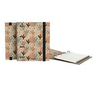 Unipapel - Carpeta 4 Anillas Ecológica A5, Incluye Recambio 90 Hojas Recicladas 90g, Cuadriculas 5x5, Bandas de Color, Uninature Design Cactus, FSC Recycled 100%, Carpebook