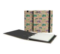 Unipapel - Carpeta 4 Anillas Ecológica A5, Incluye Recambio 90 Hojas Recicladas 90g, Cuadriculas 5x5, Bandas de Color, Uninature Design India, FSC Recycled 100%, Carpebook