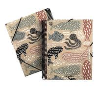 Unipapel - Carpeta de Fundas Ecológica, Espiral, 40 Fundas Transparentes, Cubiertas Cartón y Kraft 100% Reciclados, Uninature Design Ballenas, Maxiplás, Certificado FSC