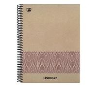 Unipapel | Cuaderno 100% Reciclado A4 Kraft | 80 Hojas Cuadriculadas 4x4 | 90g | Violeta | FSC Recycled 100% | Tapa Dura | Uninature Concept