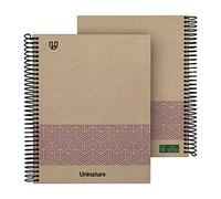 Unipapel - Cuaderno A5 Reciclado 100%, 80 Hojas Cuadriculadas 4x4 90g, Tapa Dura, Violeta, Uninature Concept, FSC Recycled 100%