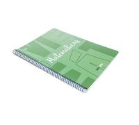 Unipapel | Cuaderno Escolar con Espiral Verde para Matemáticas | Cuadricula 4x4 con margen| Tamaño Folio | 80 Hojas Papel 90g | Uniclase | Espiral Coil-lock | Paperclas90g | Certificado FSC
