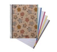 Unipapel | Cuaderno Escolar Reciclado A4 | 100 Hojas 5x5 90g | Cuadrículadas | 5 Bandas Color Lateral | Uninature Design Tortugas | FSC Recycled 100%