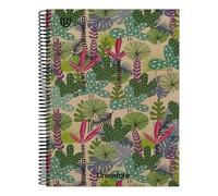 Unipapel - Cuaderno Reciclados a4 Tapa Dura, Cuadriculado 4x4, Cartón y Papel Kraft 100% Reciclados, 80 Hojas 90 gramos, Uninature Design Amazonas, FSC Recycled 100%, Perfecto Material Escolar