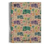 Unipapel - Cuaderno Reciclados a4 Tapa Dura, Cuadriculado 4x4, Cartón y Papel Kraft 100% Reciclados, 80 Hojas 90 gramos, Uninature Design India, FSC Recycled 100%, Perfecto Material Escolar y Oficina