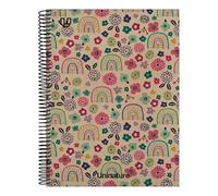 Unipapel - Cuaderno Reciclados a4 Tapa Dura, Cuadriculado 4x4, Cartón y Papel Kraft 100% Reciclados, 80 Hojas 90 gramos, Uninature Design Hawai, FSC Recycled 100%, Perfecto Material Escolar y Oficina