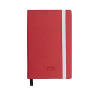 UNIPAPEL Cuadernos de Notas Tapa Dura, Con Goma Vertical de Cierre, Esquinas Redondeadas, Polipiel, Color Rojo, Con Hojas Cuadriculadas, Tapa Dura, Tamaño A6, 80 Hojas