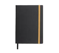 UNIPAPEL Cuadernos de notas tapa dura | Con Goma Vertical de Cierre | Esquinas Redondeadas | Polipiel | Color NEGRO | Con Hojas Cuadriculadas | Tapa Dura | Tamaño A5 | 80 Hojas