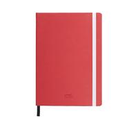 UNIPAPEL Cuadernos de notas tapa dura | Con Goma Vertical de Cierre | Esquinas Redondeadas | Polipiel | Color ROJO | Con Hojas Lisas | Tapa Dura | Tamaño A5 | 80 Hojas