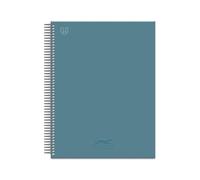Unipapel - Cuadernos Tapa Dura a4 + Galgo Azul Petróleo, 100 Hojas Lisas Papel Microperforadas 100g Premium, 4 Taladros, 5 Bandas Color, Plastificado Antirrayadura, Espiral Seguridad Coil-lock