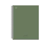 Unipapel - Cuadernos Tapa Dura a4 + Galgo Verde Oscuro, Cuadrícula 5x5, 80 Hojas 100g Premium, Microperforadas 4 Taladros, 1 Bandas Color, Plastificado Antirrayadura, Espiral Seguridad Coil-lock