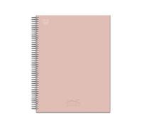 Unipapel - Cuadernos Tapa Dura a5 + Galgo Rosa, Cuadrícula 5x5, 100 Hojas Paperclas100g Premium, Microperforadas 4 Taladros, 5 Bandas Color, Plastificado Antirrayadura, Espiral Seguridad Coil-lock