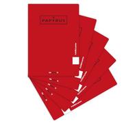 Unipapel - Pack 5 Libretas a4 Cuadricula 4x4 Papyrus 12, Rojos, Tapa Plástico Impermeable, Flexible System, Papel Extrablanco Paperclas90g, 48 Hojas, Perfecto Material Escolar, Certificado FSC