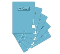 Unipapel - Pack 5 Libretas a4 Cuadricula 4x4 Papyrus 12, Turquesas, Tapa Plástico Impermeable, Flexible System, Papel Extrablanco Paperclas90g, 48 Hojas, Perfecto Material Escolar, Certificado FSC