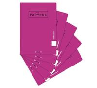 Unipapel - Pack 5 Libretas a4 Lineas Papyrus 12, Fucsias, Tapa Plástico Impermeable, Flexible System, Papel Extrablanco Paperclas90g, 48 Hojas, Perfecto Material Escolar, Certificado FSC