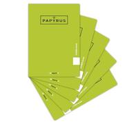 Unipapel - Pack 5 Libretas a4 Lineas Papyrus 12, Verdes, Tapa Plástico Impermeable, Flexible System, Papel Extrablanco Paperclas90g, 48 Hojas, 48 Hojas, Perfecto Material Escolar, Certificado FSC