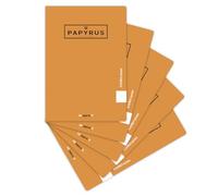 Unipapel - Pack 5 Libretas a4 Pauta 3,5cm Papyrus 12, Naranjas, Tapa Plástico Impermeable, Flexible System, Papel Extrablanco Paperclas90g, 48 Hojas, Perfecto Material Escolar, Certificado FSC