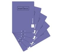 Unipapel - Pack 5 Libretas a4 Pauta 3,5cm Papyrus 12, Violetas, Tapa Plástico Impermeable, Flexible System, Papel Extrablanco Paperclas90g, 48 Hojas, Perfecto Material Escolar, Certificado FSC