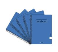 Unipapel - Pack Cuadernos Cuadrículados 4x4 (5 Unidades), Tamaño Cuarto (a5), Papyrus 01- Uniclasic, Tapa Blanda Azul, 80 Hojas 90 Gramos, Certificado FSC, Material Escolar Para la Vuelta al Cole
