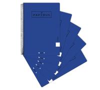 Unipapel - Pack Cuadernos Pauta 3,5 Tamaño Folio a4-5 Uds, Papyrus 01-Uniclasic, 80 Hojas 90g, Tapa Blanda Azul Oscuro, FSC, Cuaderno Escolar Caligrafía y Escritura Limpia para Vuelta al Cole