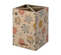 Unipapel | Portalápices de Escritorio | Ecológico | Cartón y Papel kraft 100% Reciclados | 70x70x100mm | Uninature Design Tortugas | FSC Recycled 100%