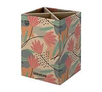 Unipapel | Portalápices de Escritorio | Ecológico | Cartón y Papel kraft 100% Reciclados | 70x70x100mm | Uninature Design Flores | FSC Recycled 100%