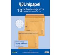 Unipapel | Sobres Acolchados Kraft con Papel de Burbujas Interior | Nº 19 Medidas 300x445mm | Cierre Autoadhesivo | Pack 10 Unidades | Perfecto Para Envios Seguros y Protegidos | Certificado FSC